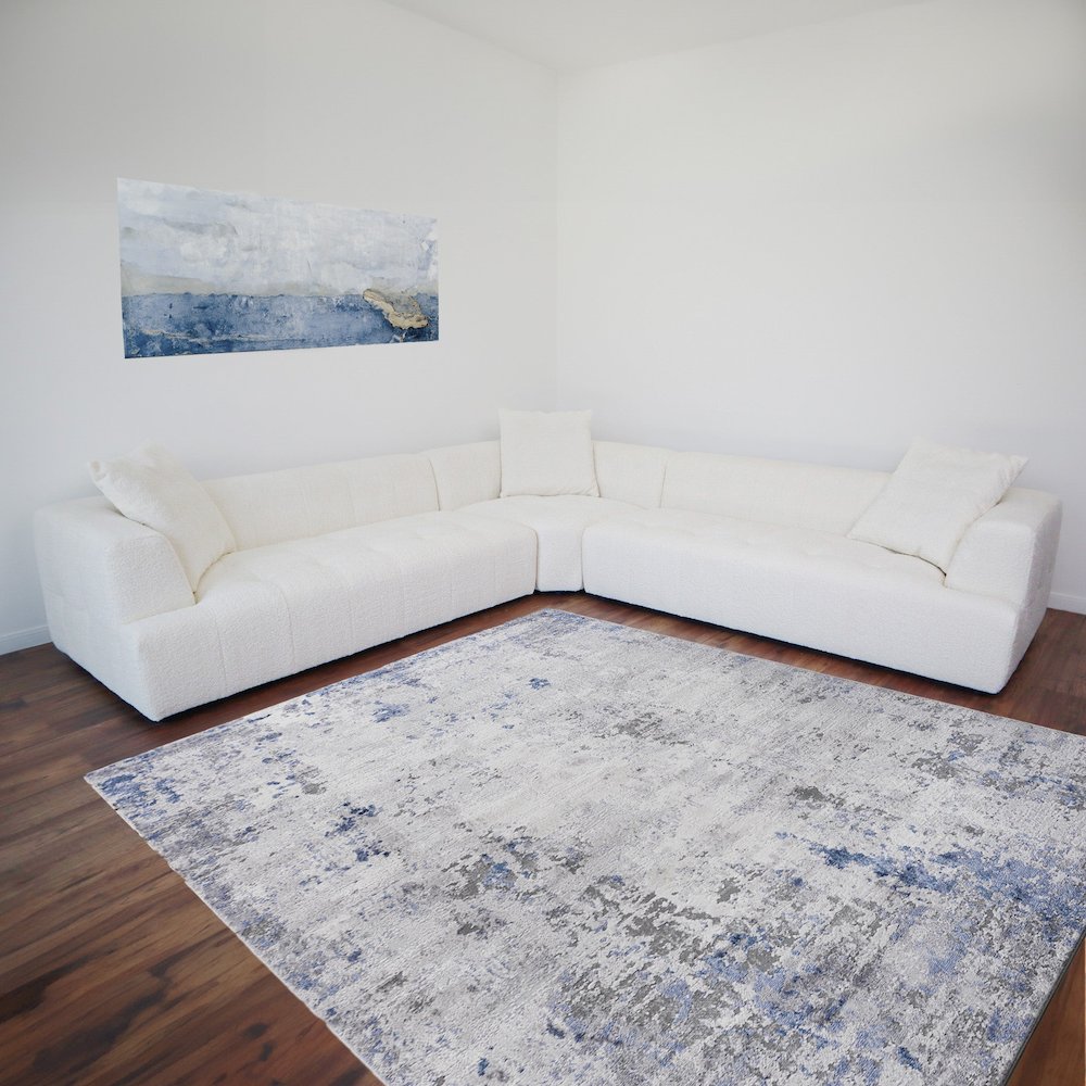 Kaynes Ivory Boucle Corner Sofa. Picture 6