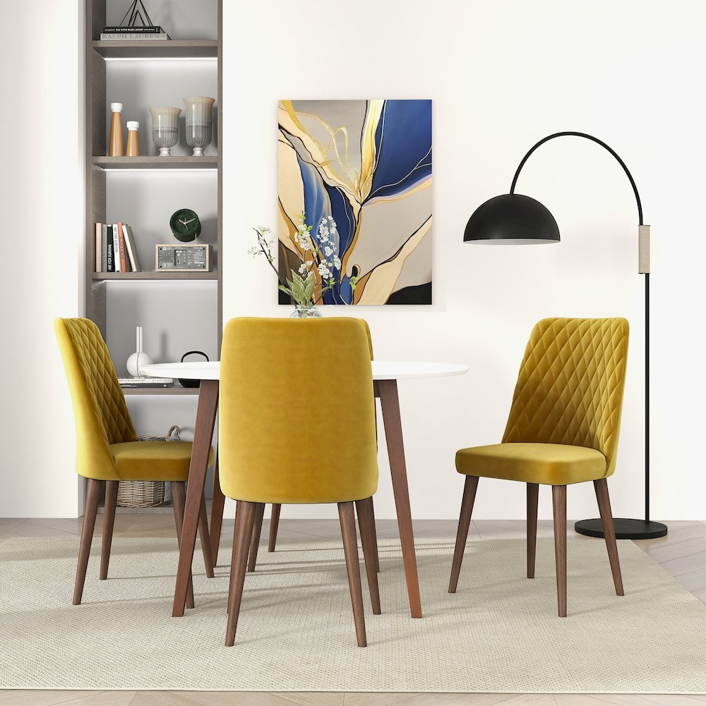 Katie Gold Velvet Dining Chair (Set Of 2). Picture 2