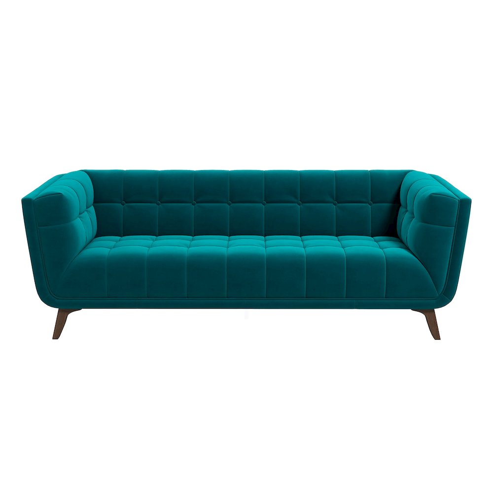 Addison Large Teal Velvet Sofa. Picture 1