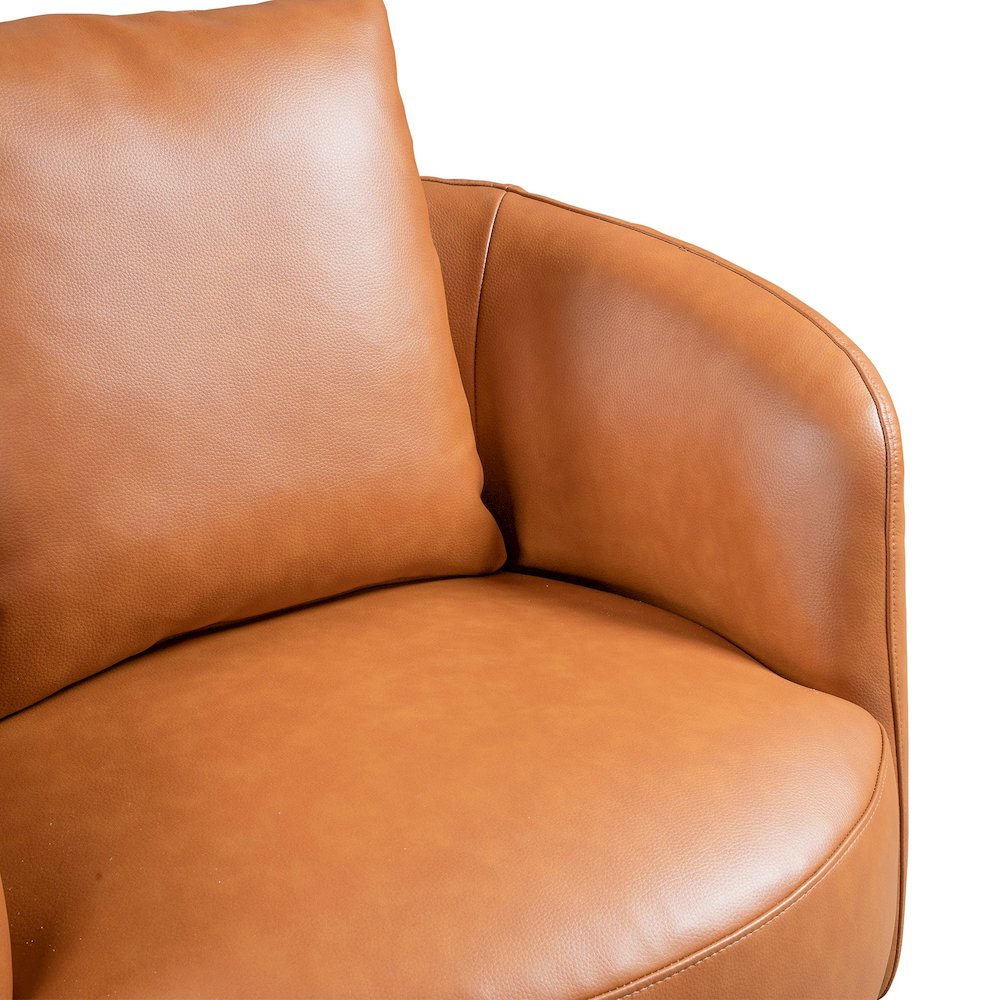 Dylan Cognac Leather Swivel Chair. Picture 3