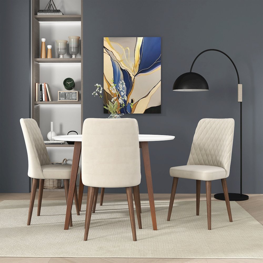 Katie Beige Velvet Dining Chair (Set Of 2). Picture 2