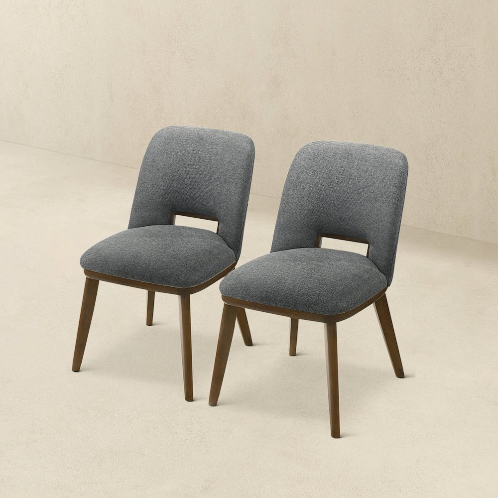 Blaken Dark Grey Fabric Dining Chair (Set Of 2). Picture 6