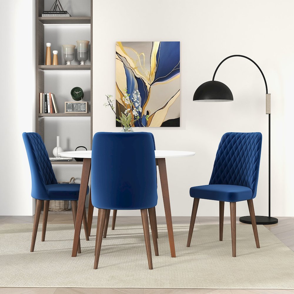 Katie  Navy Blue Velvet Dining Chair (Set Of 2). Picture 2