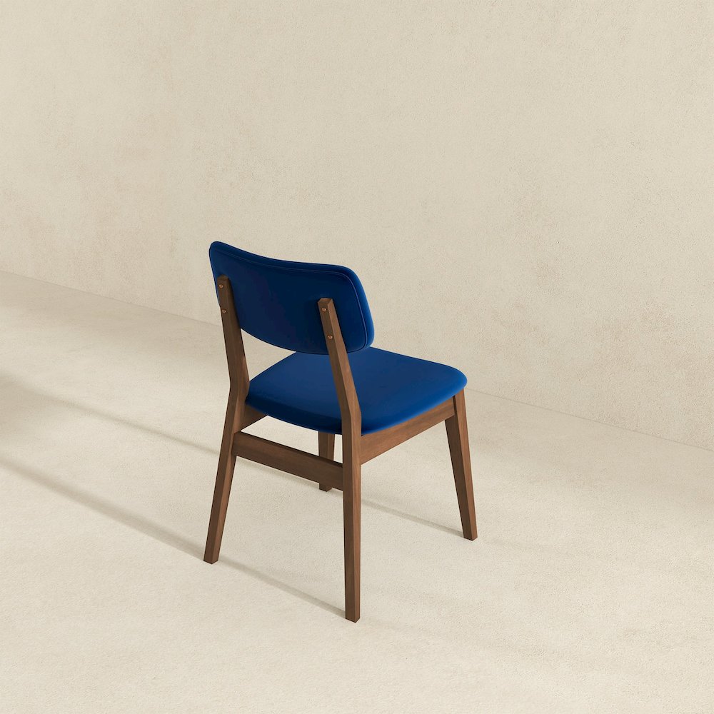 Carlos Blue Velvet Solid Back Side Chair (Set Of 2). Picture 6