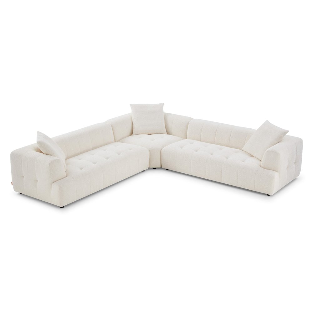 Kaynes Ivory Boucle Corner Sofa. Picture 3