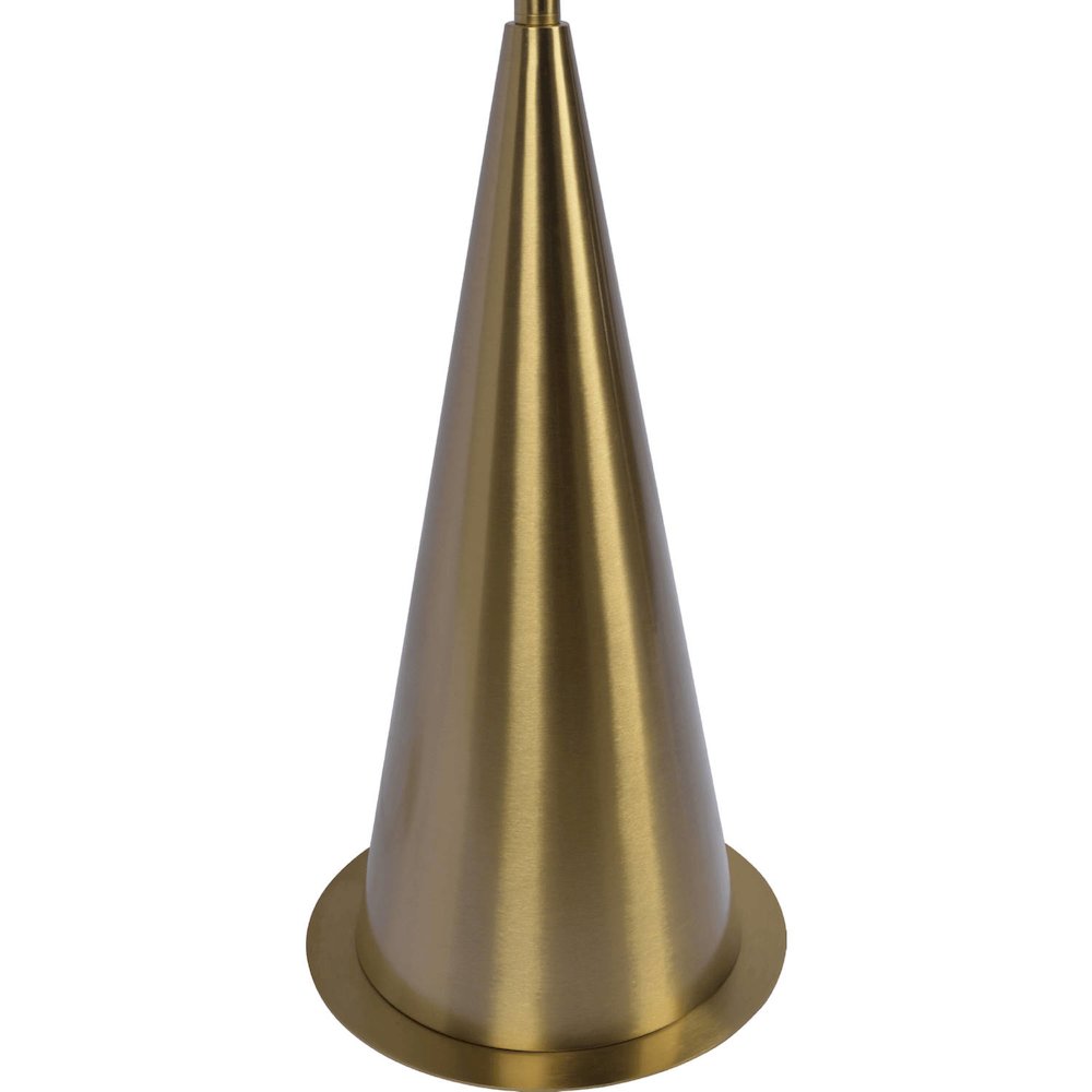 Lisbon Floor Lamp with On/Off Switch Coned Base Hanging White Shade. Picture 4