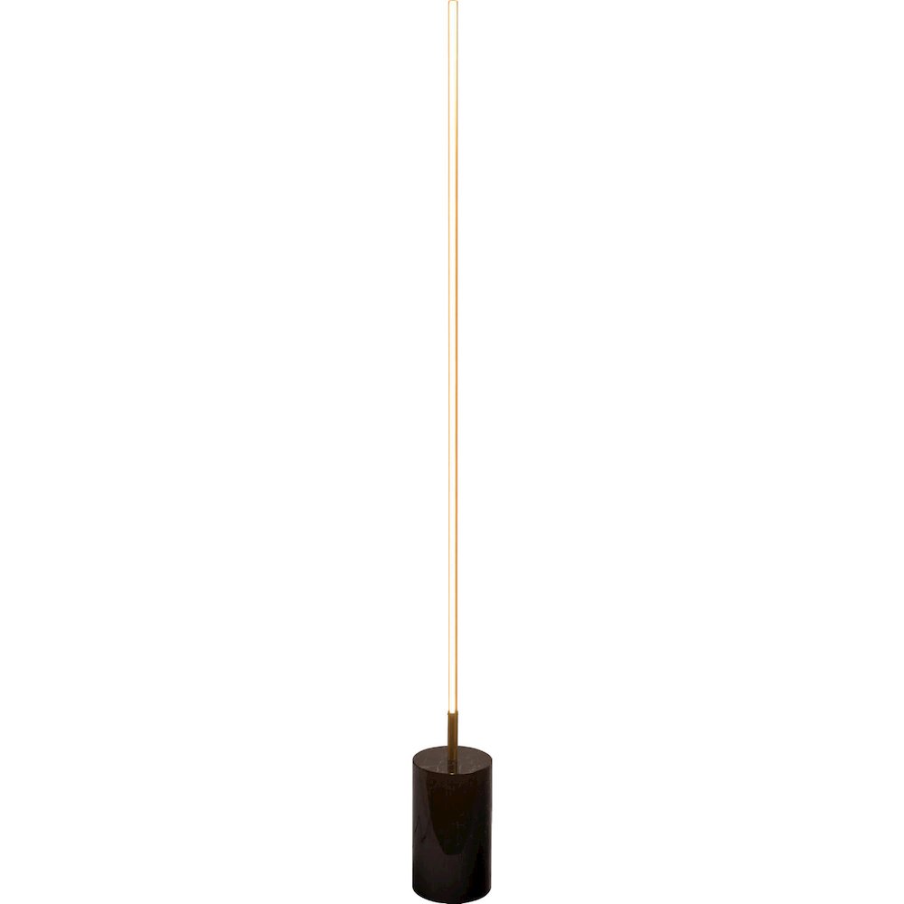 Prism Brassed Gold LED Floor Lamp with On/Off Switch Faux Marble Base. Picture 2