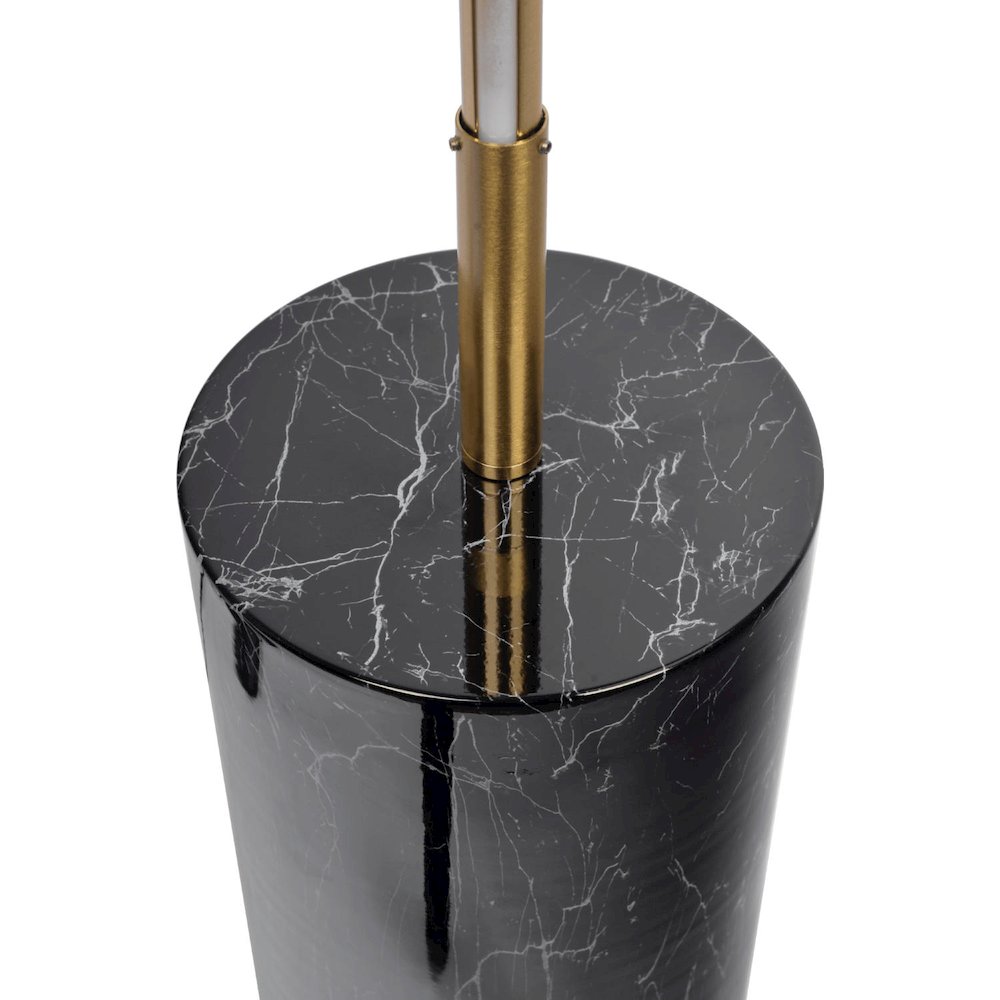 Prism Brassed Gold LED Floor Lamp with On/Off Switch Faux Marble Base. Picture 4