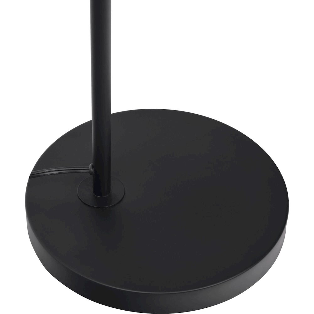 Seoul Black Floor Lamp with Rotary Switch Wood Table Metal Base. Picture 2