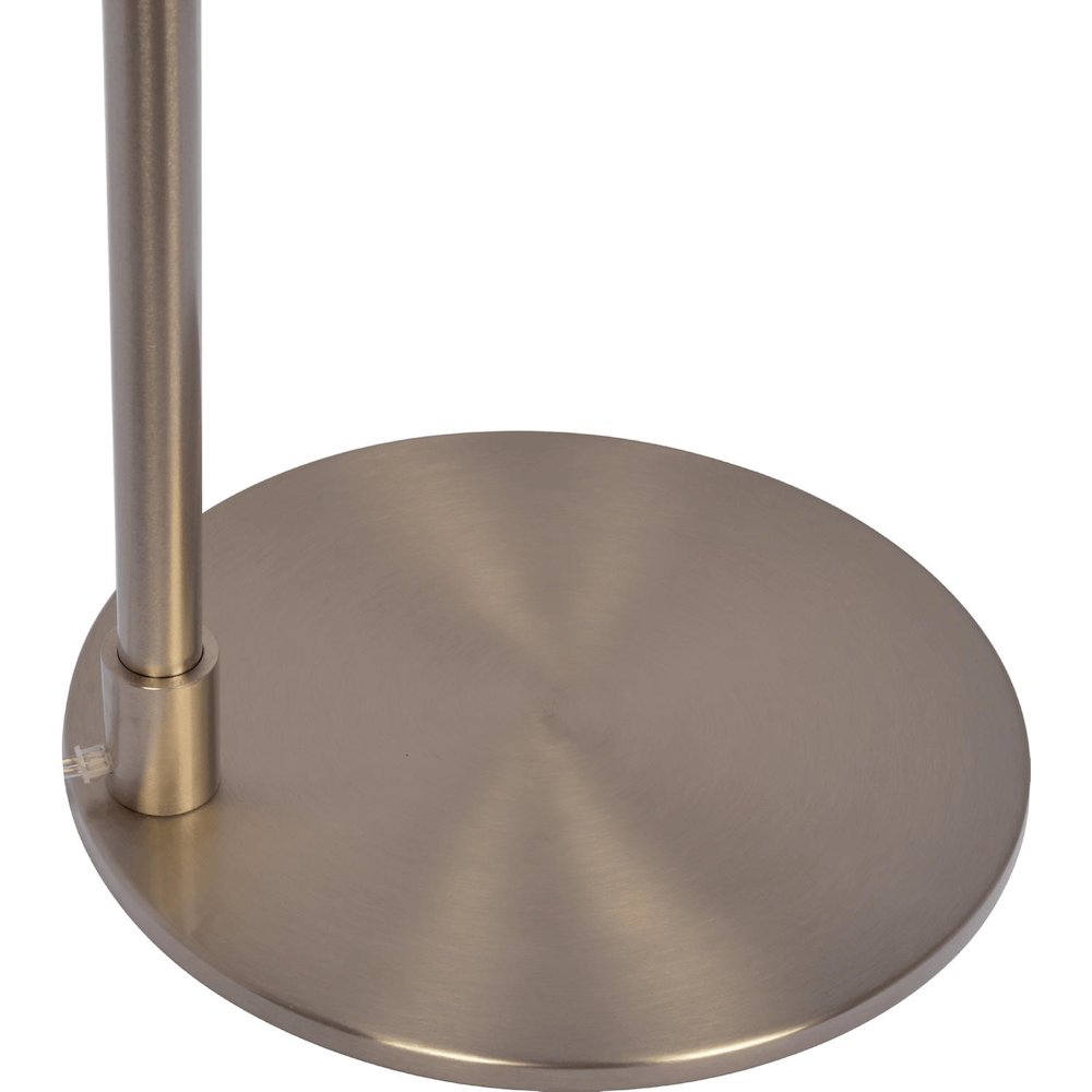 Serene Brushed Nickel Floor Lamp with Rotary Switch Metal Base White Linen Shade. Picture 3