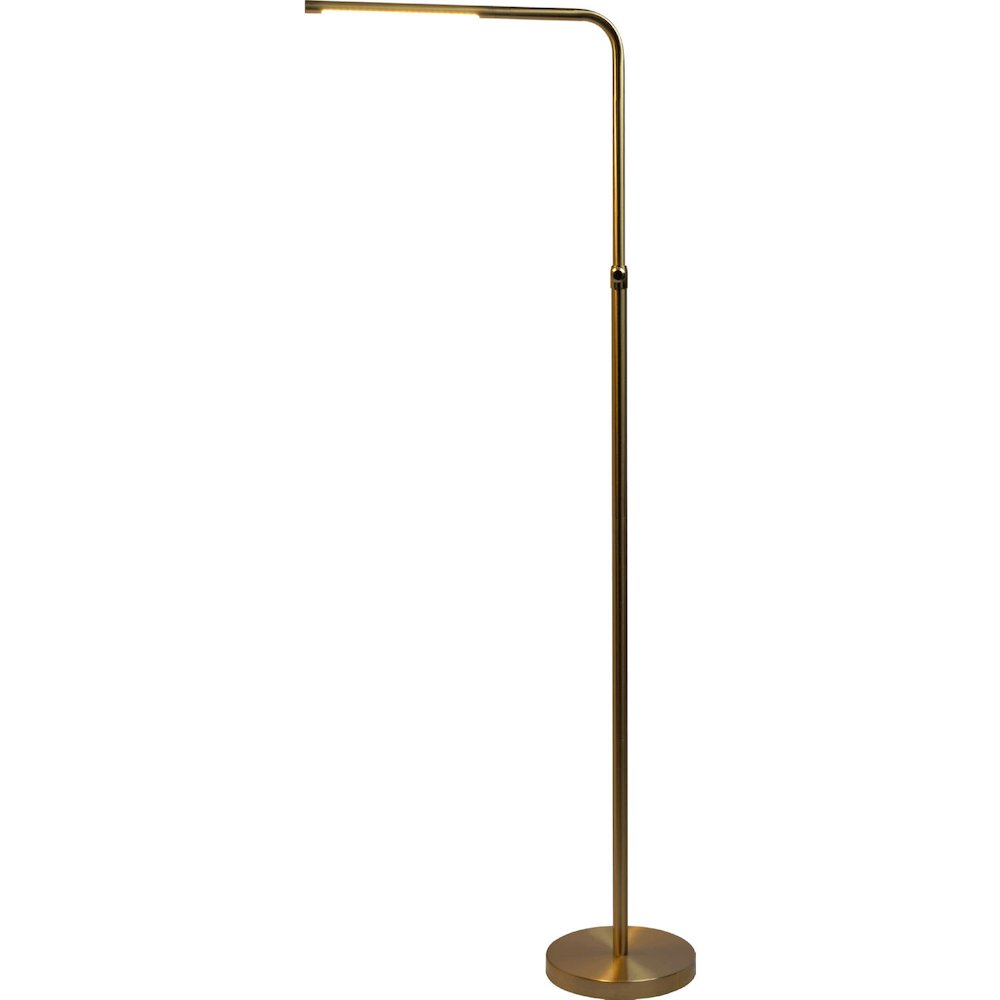 Verve Brassed Gold Floor Lamp with On/Off Switch Adjustable Led Round Base. Picture 2