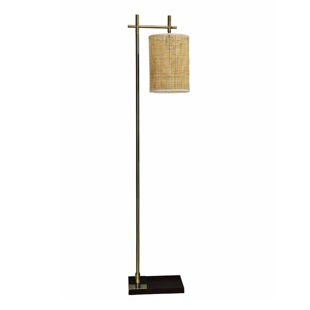 Brizo Bamboo Lampshade Floor Lamp Dark brown and Bronze. Picture 2