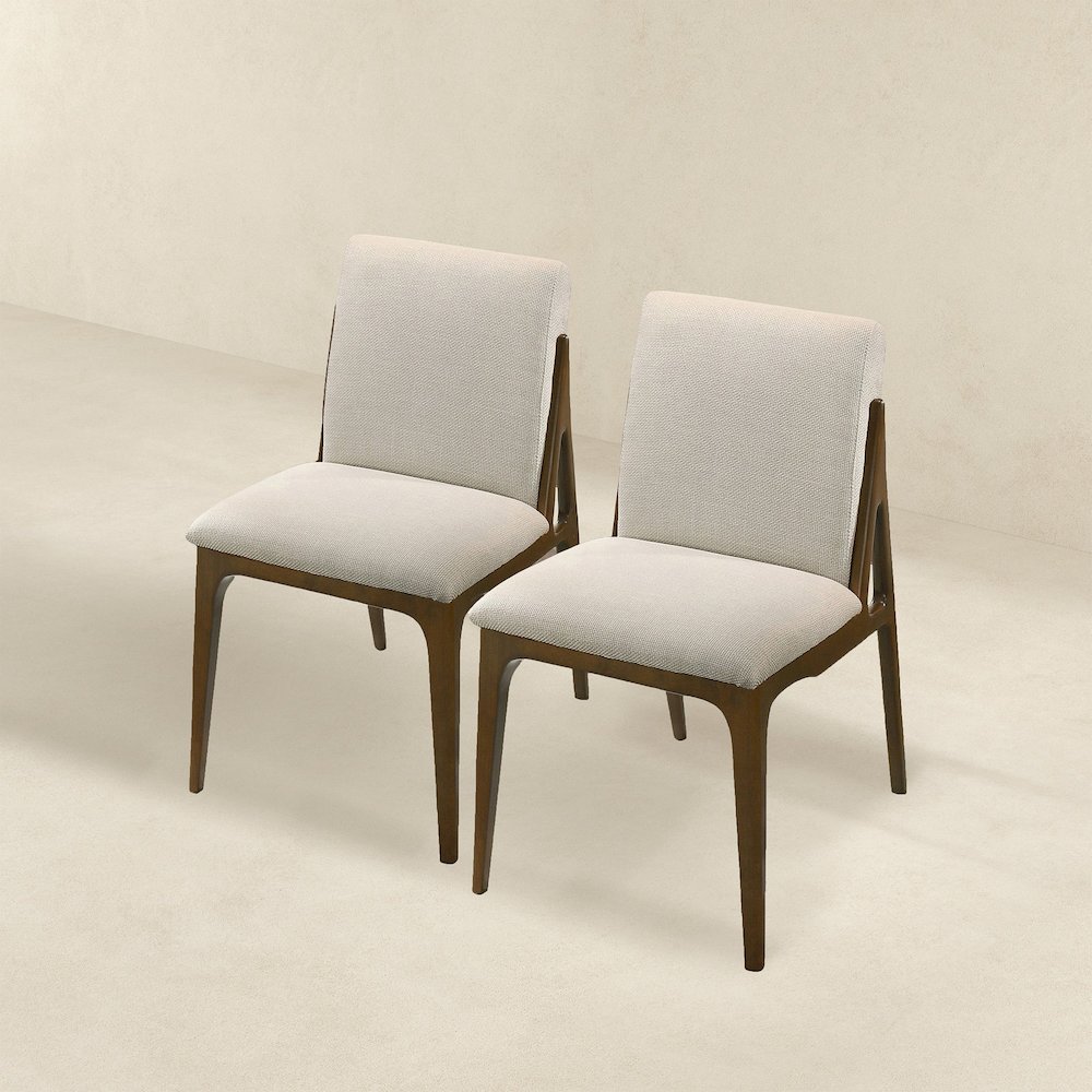 Grivelle Cream Fabric Dining Chair (Set Of 2). Picture 4