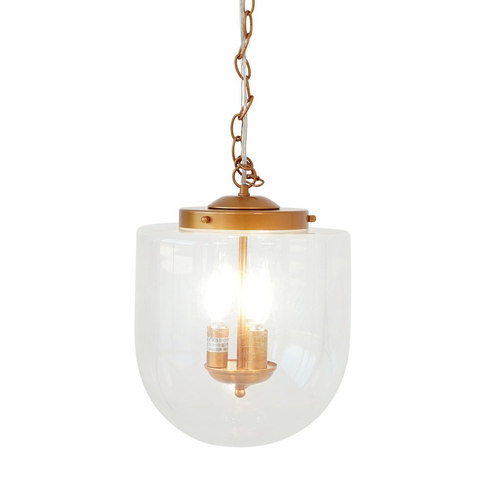 Delphi Pendant Lamp - Coarse Gold and Clear Glass. Picture 4