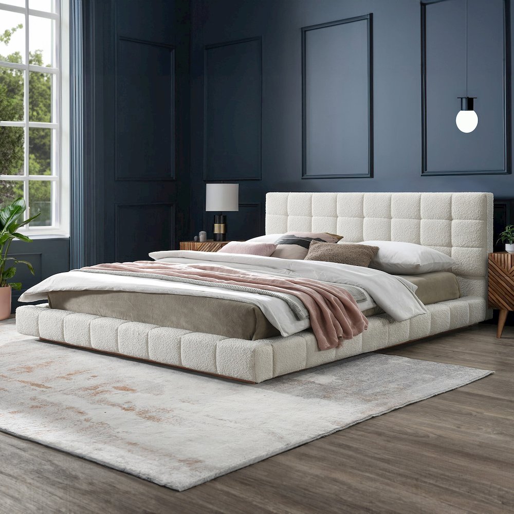 Hudson Ivory Boucle King Bed. Picture 2