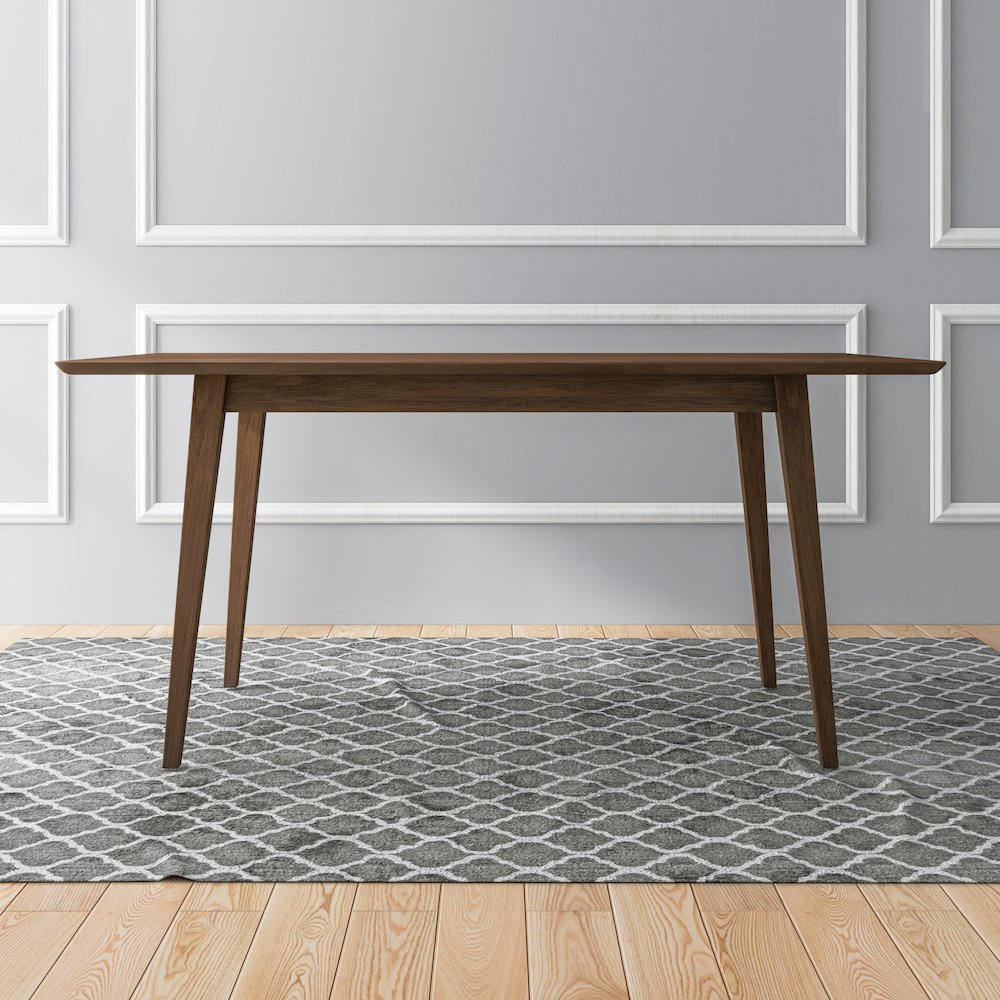 Mary Modern Style Solid Wood Rectangular Dining Kitchen Table 63". Picture 4