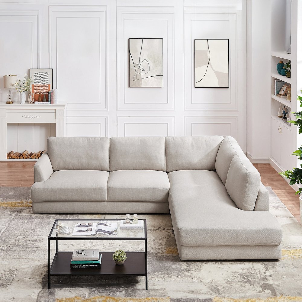 Glander Grey Fabric Left-Facing Sectional Sofa. Picture 4