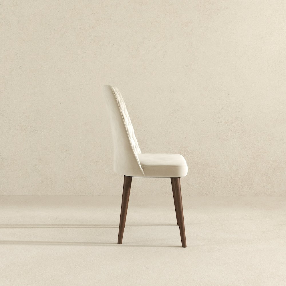 Katie Beige Velvet Dining Chair (Set Of 2). Picture 5