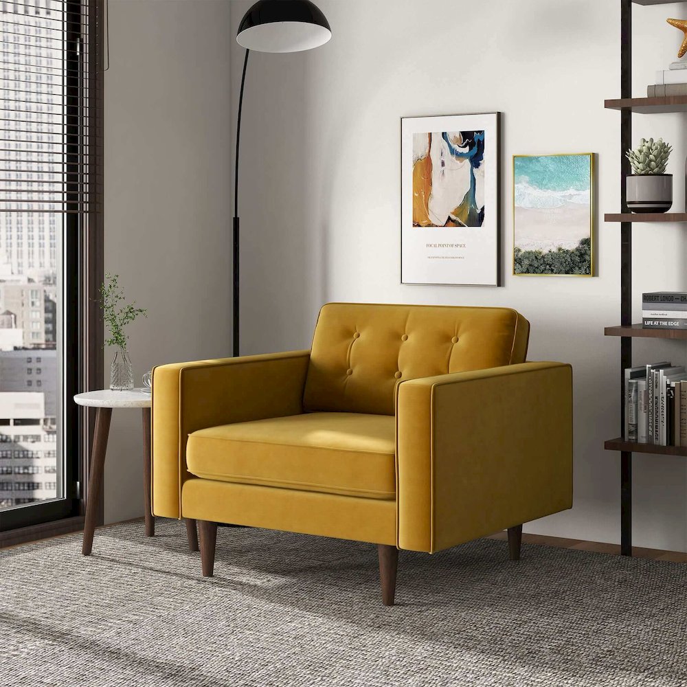 Casey Velvet Lounge Chair. Picture 4