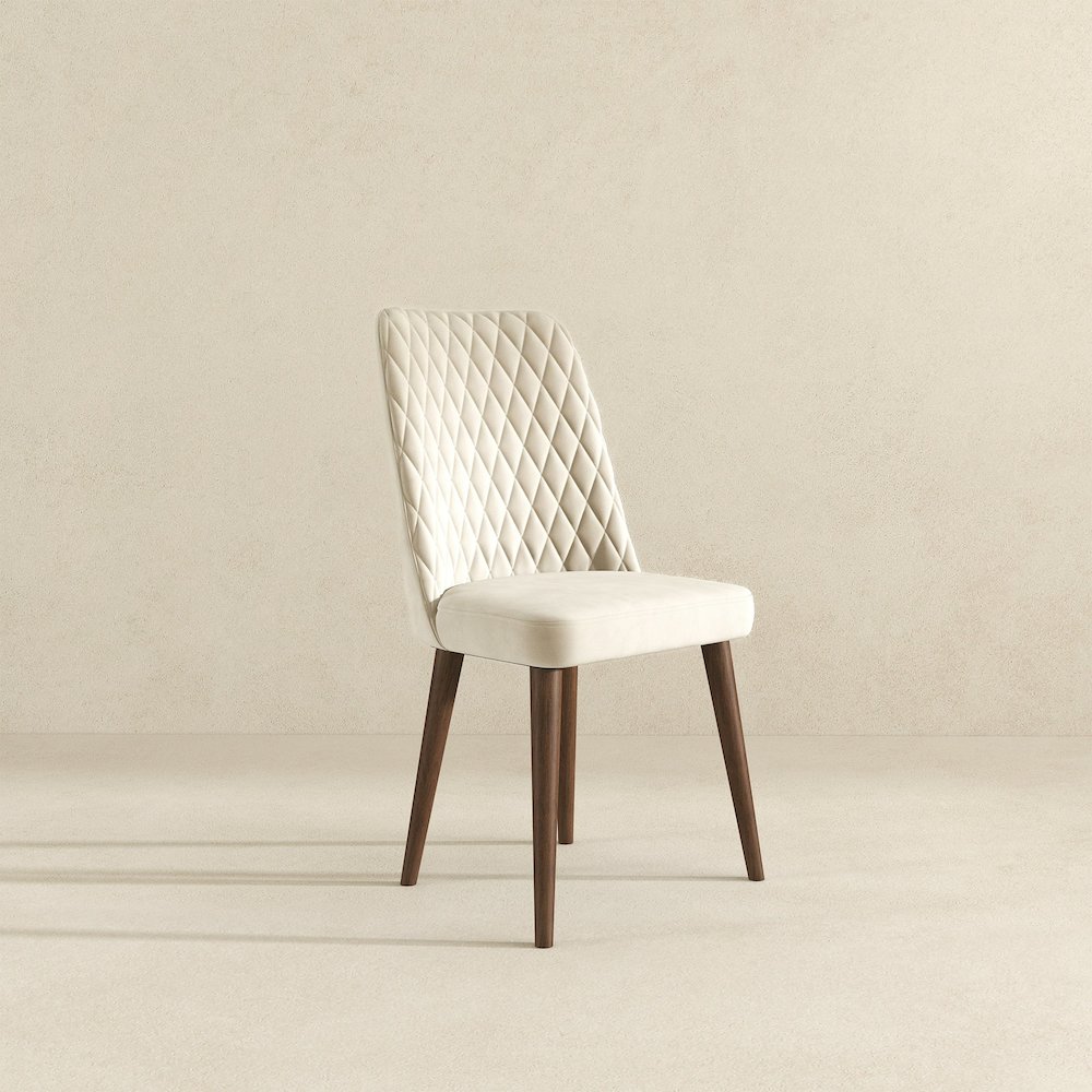 Katie Beige Velvet Dining Chair (Set Of 2). Picture 4