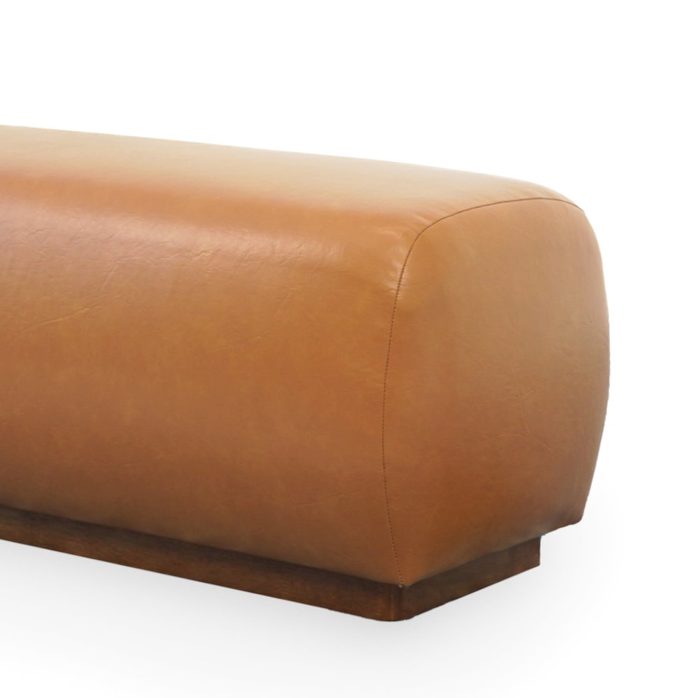 Kelvin Tan Vegan Leather Bench. Picture 3