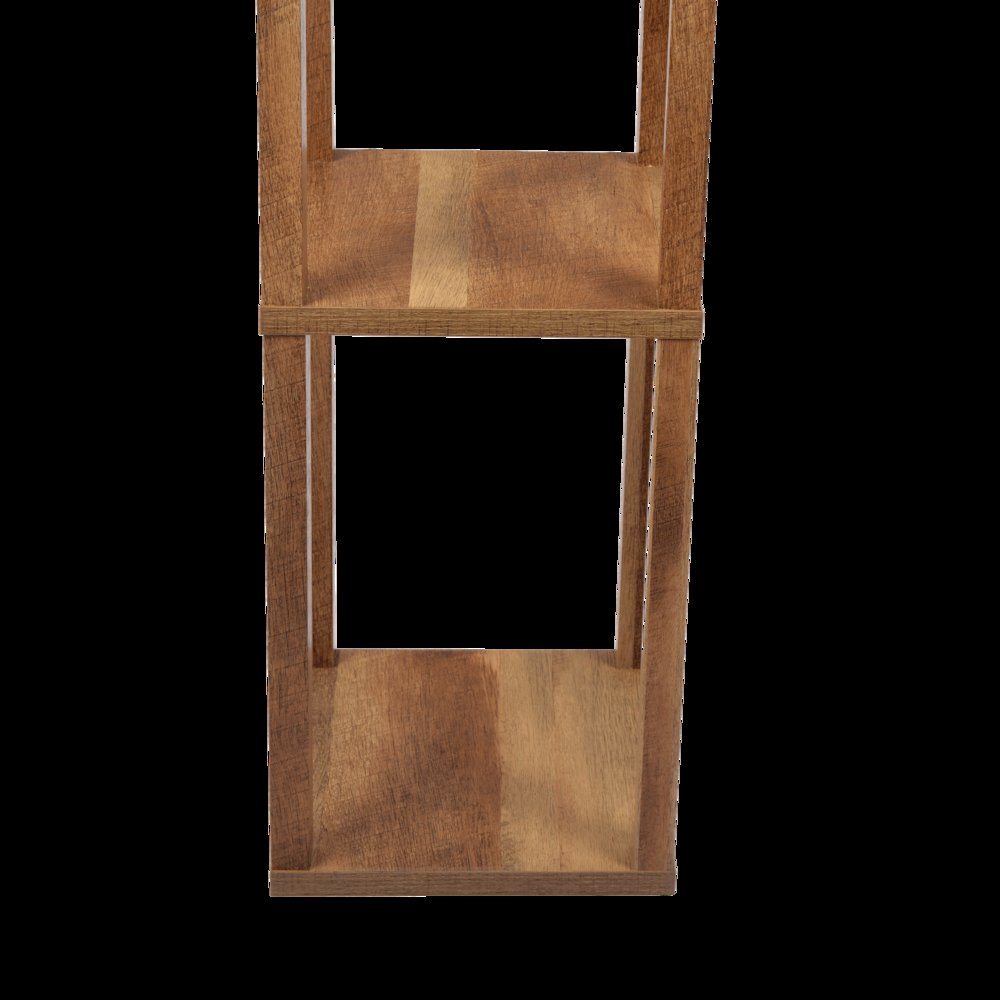 Pinnacle Shelf Floor Lamp For Bedroom/Living Room, Natural Wood with Long Shade. Picture 5