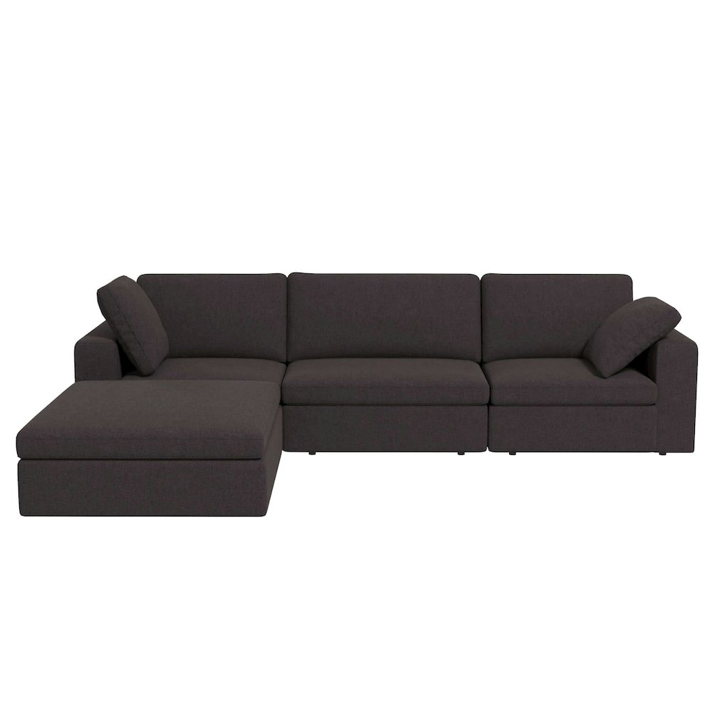 Cecilia Modular Corner Sectional Modern Fabric Sofa Dark Gray. Picture 1