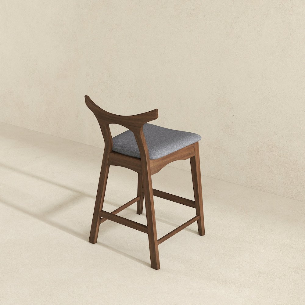 Hester Solid Wood Upholstered Square Counter Chair (Set Of 2). Picture 3