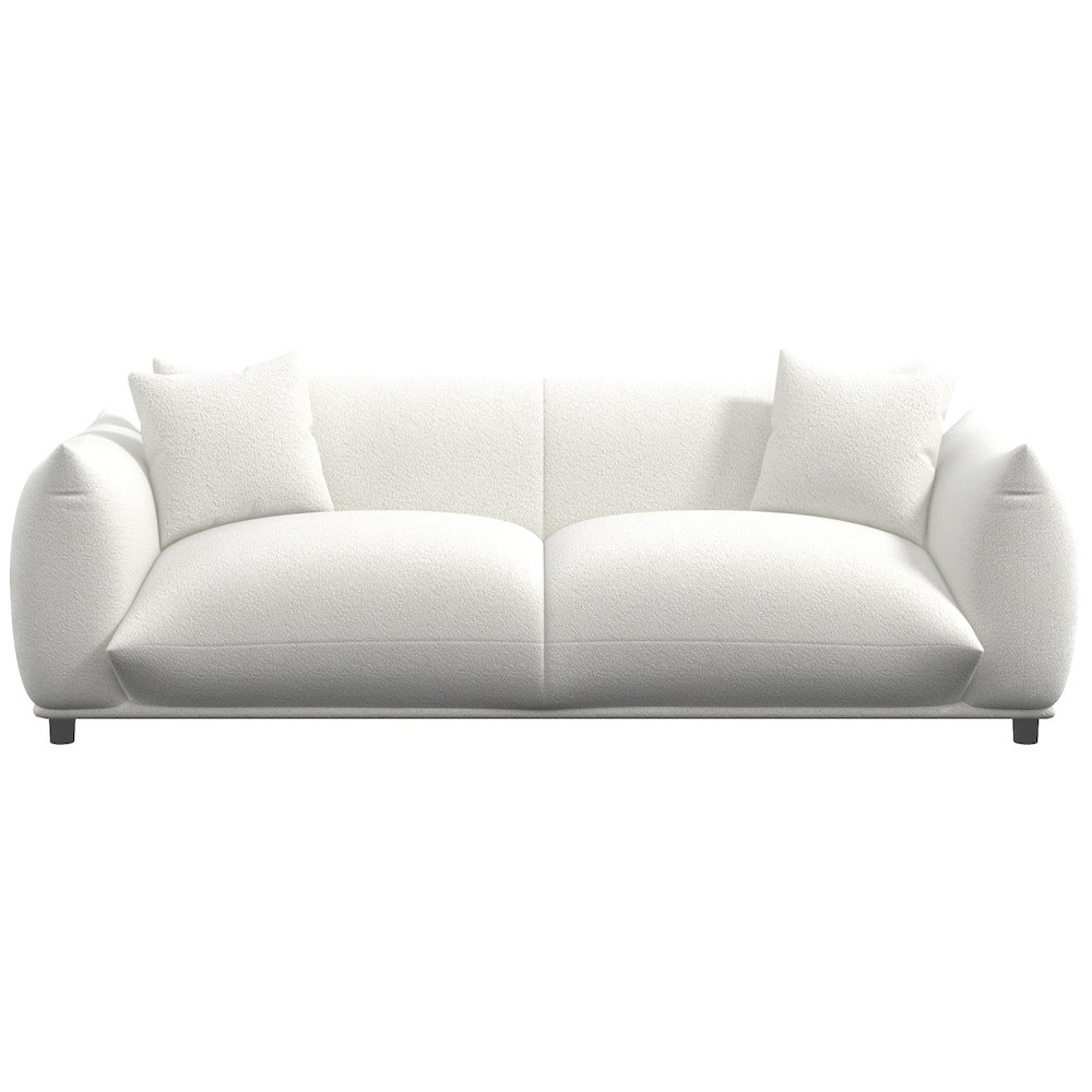Emma Mid Century Modern Luxury Cream Boucle Sofa. Picture 1