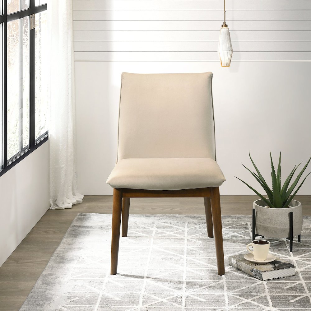 Monza Beige Velvet Dining Chair (Set Of 2). Picture 4