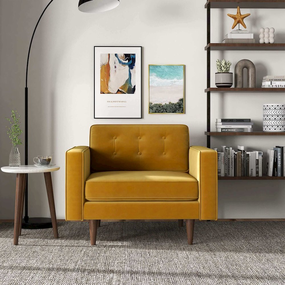 Casey Velvet Lounge Chair. Picture 3