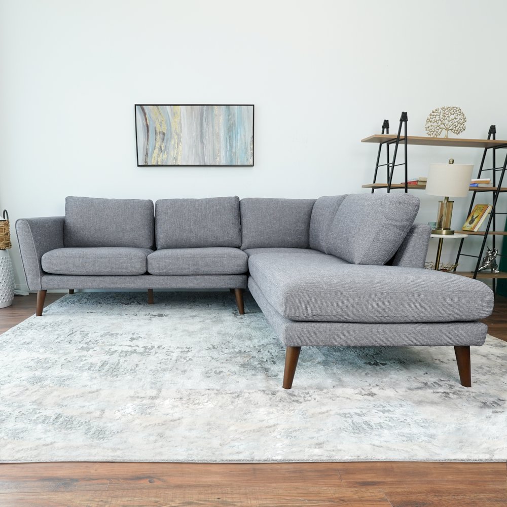Benson Grey Sectional Sofa Right Facing Chaise. Picture 5