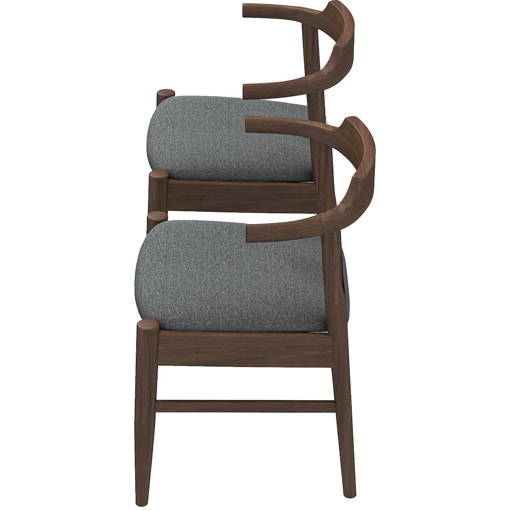 Leon Mid-Century Modern Grey Fabric Dining Chair (Set of 2). Picture 9