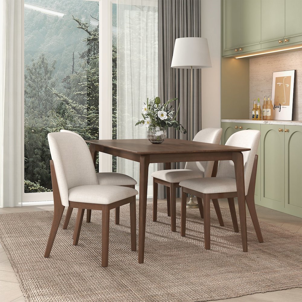 Kaitlyn Beige Fabric Dining Chair (Set Of 2). Picture 3