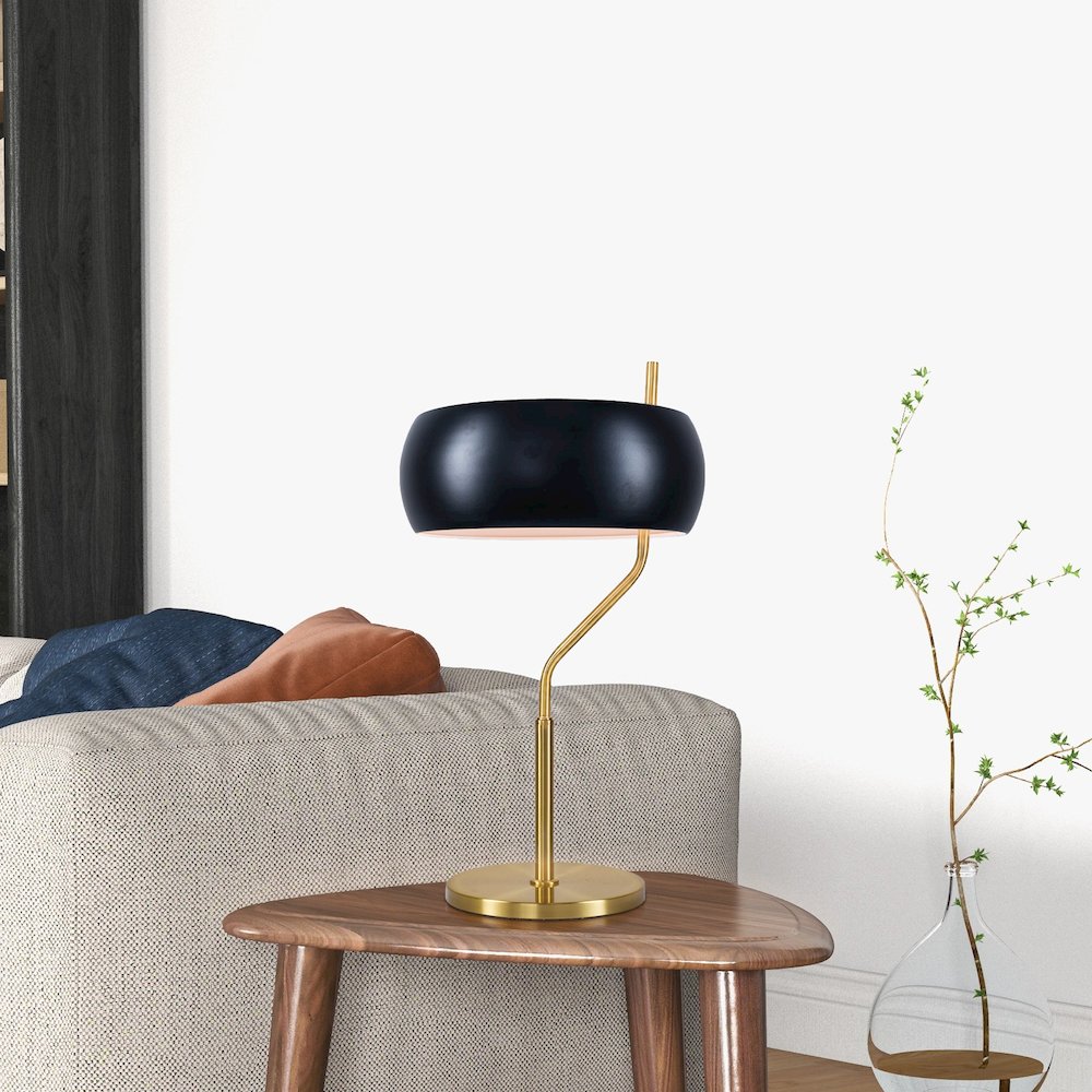 Flux Table Lamp - Black Outer - White Inner. Picture 7