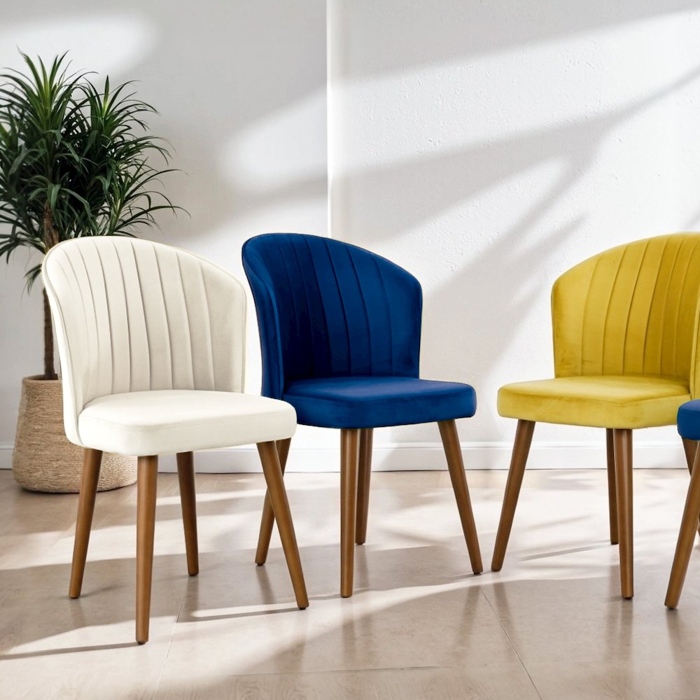 Parsons Gold Velvet Dining Chair - Set of 2. Picture 4