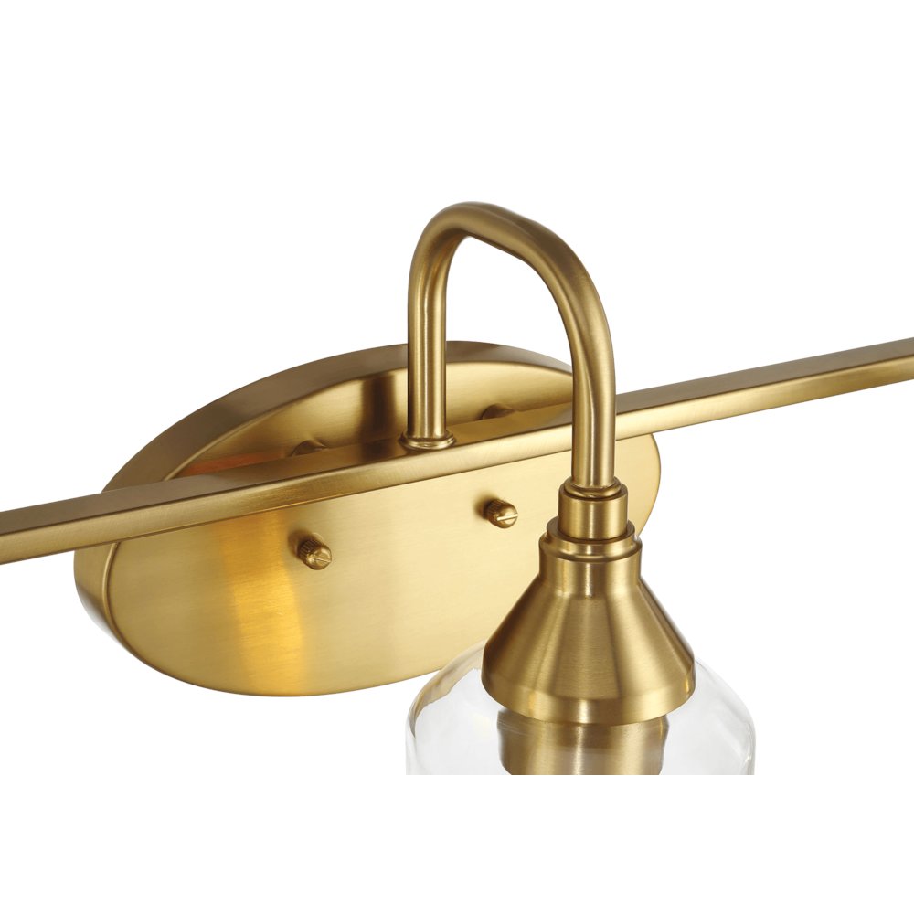Twilight Three Lights Brushed Gold Contemporary Vanity Light. Picture 5