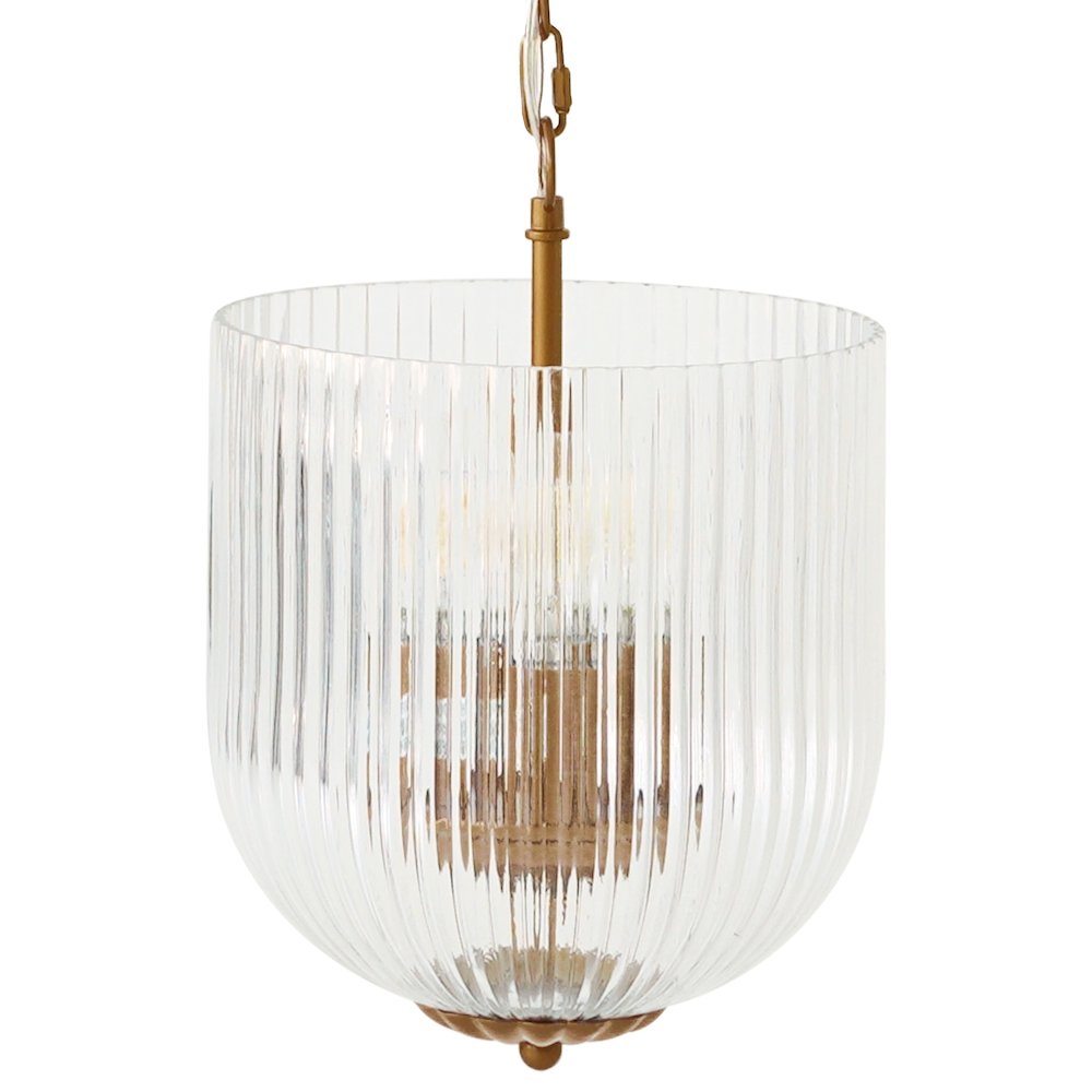 Garnet Pendant Lamp - Coarse Gold + Clear Glass. Picture 4