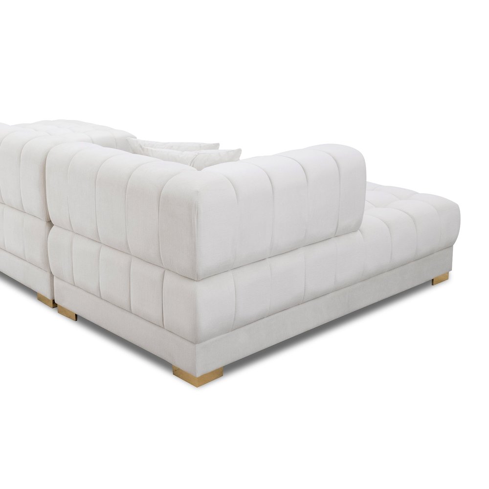 Marlow Ivory Velvet U Shape Corner Sofa. Picture 7