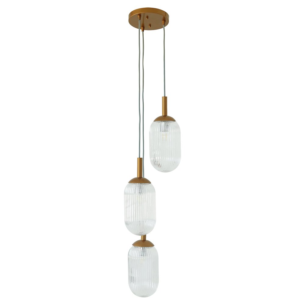 Gala Pendant Lamp - Bronze and Clear. Picture 1