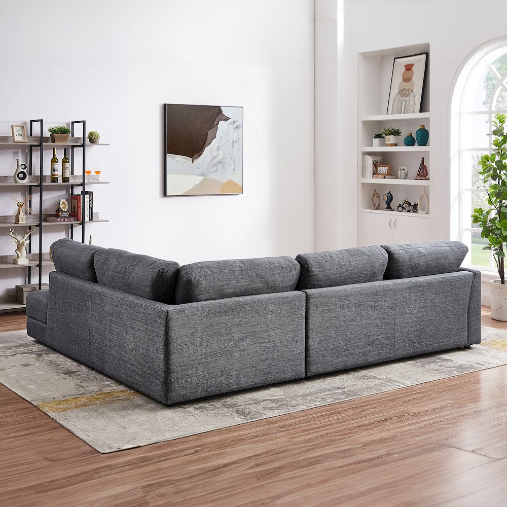 Glander Grey Fabric Right-Facing Sectional Sofa. Picture 4