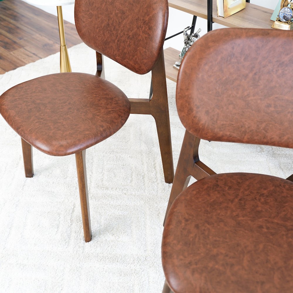 Kelsey Brown Leather Dining Chair (Set Of 2). Picture 4