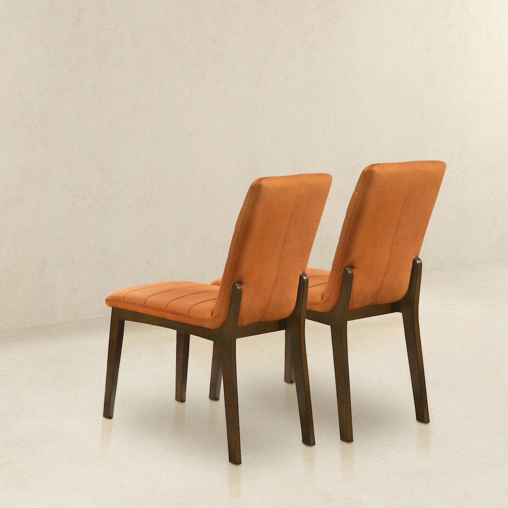 Ines Burnt Orange Velvet Dining Chair (Set Of 2). Picture 7