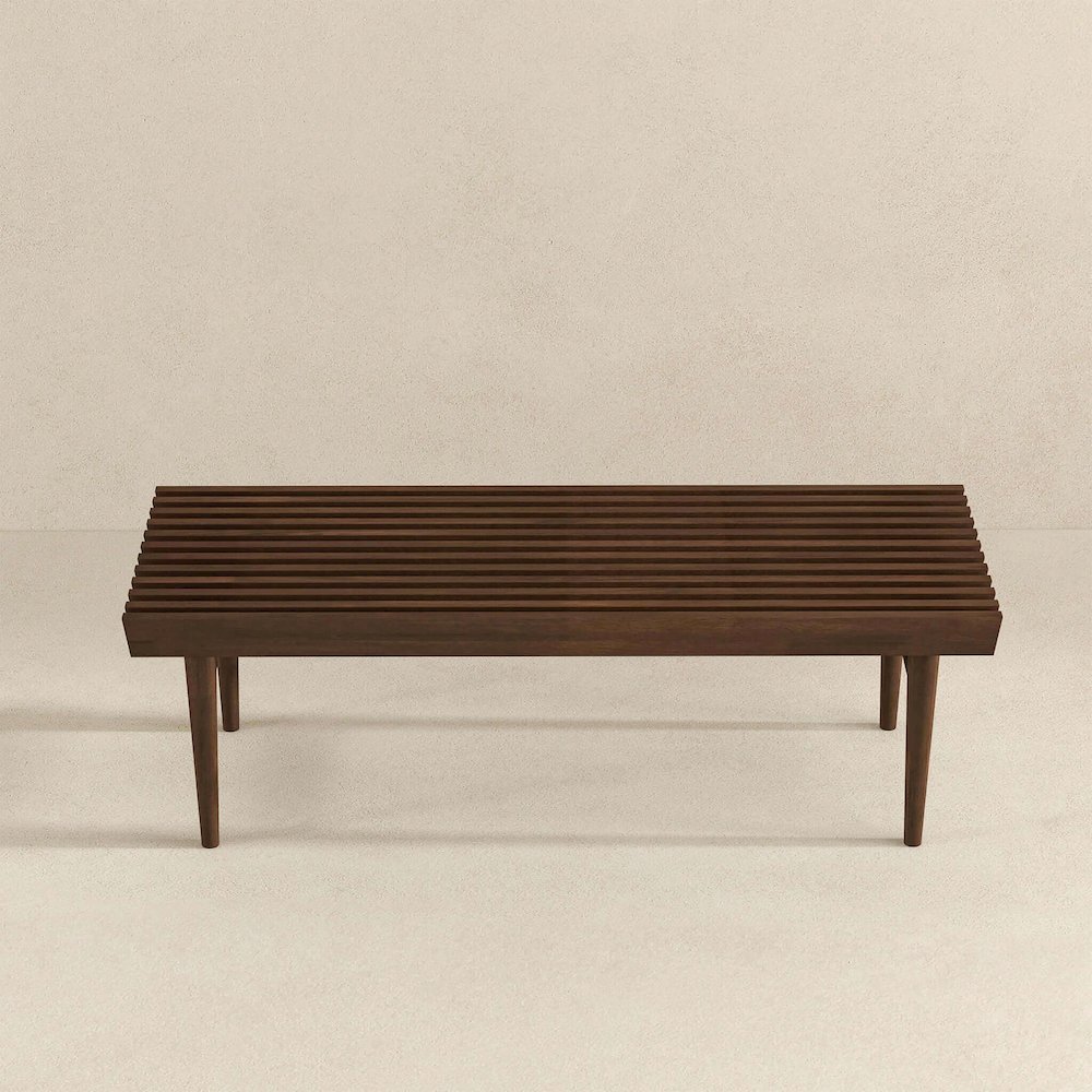 Mia Mid Century Modern Solid Wood Bench. Picture 5