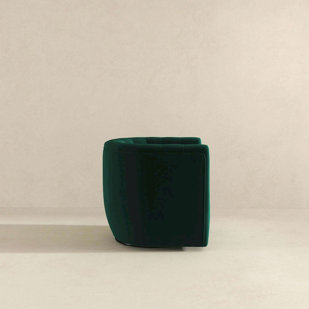 Delaney Green Velvet Swivel Chair. Picture 5
