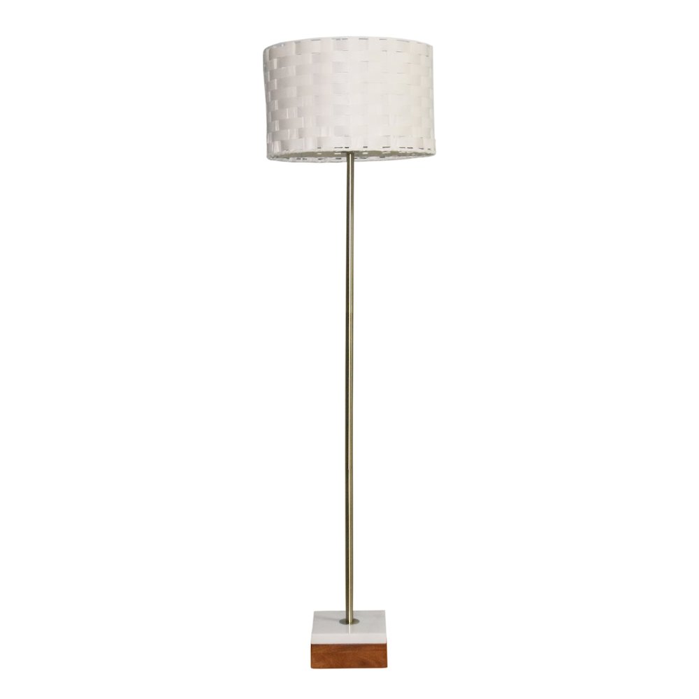 Viora Marble Base Floor Lamp - Dark Brown and White. Picture 2