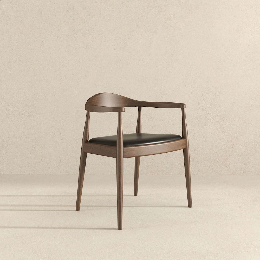Kelly Black Vegan Leather Dining Chair. Picture 3