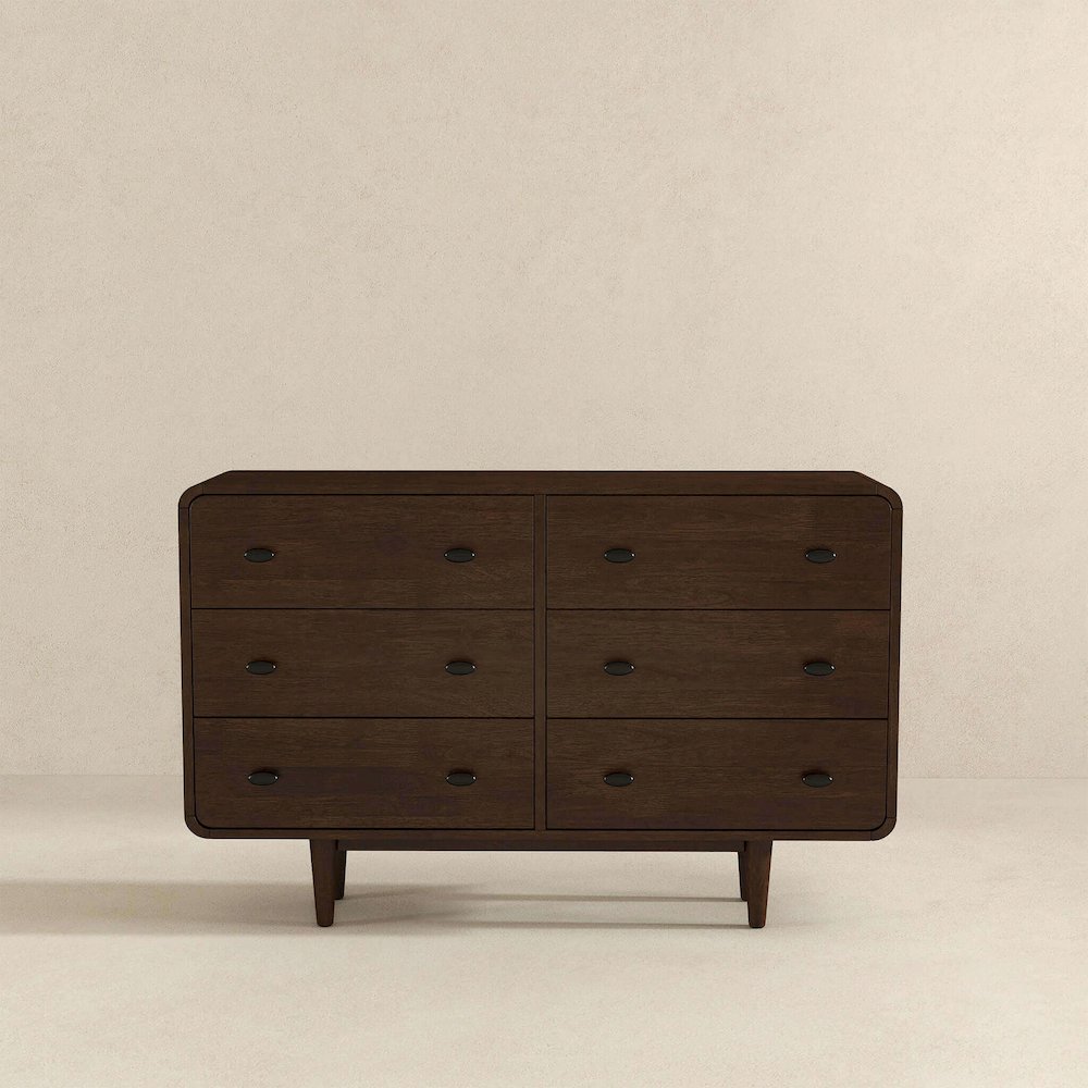 Alexa Mid Century Modern Dresser 6 Drawers. Picture 4
