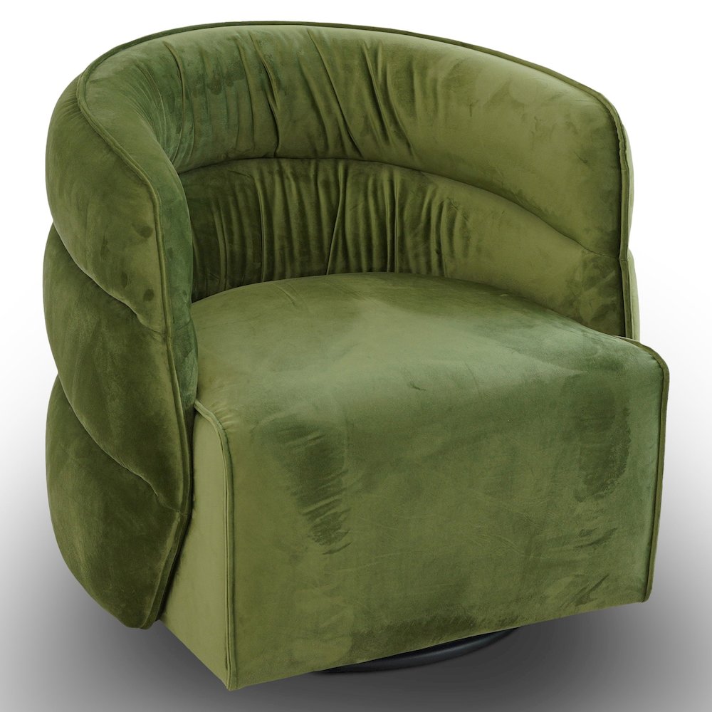 Walden Swivel Chair - Green Velvet. Picture 1