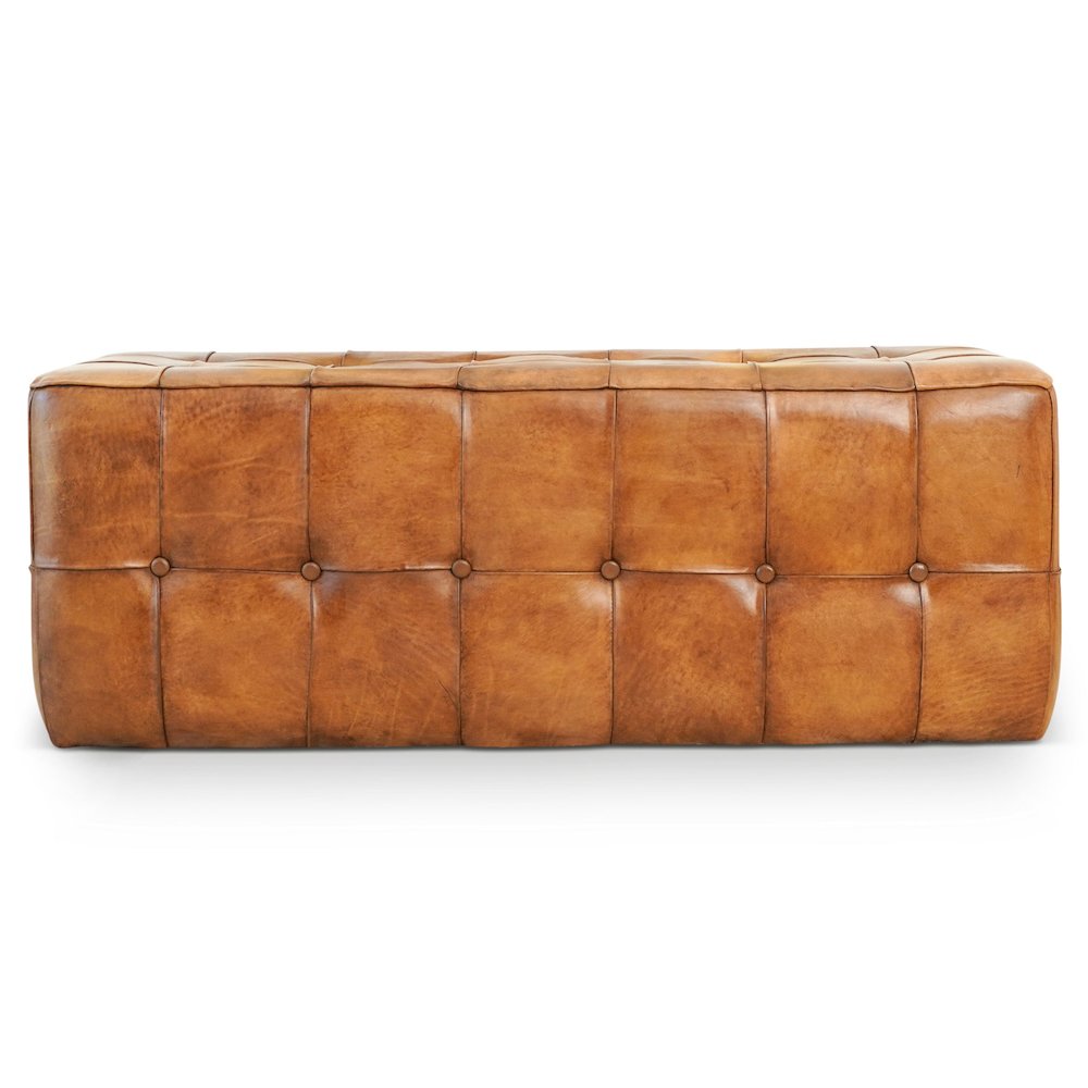 Benjiro Tan Leather Bench. Picture 6